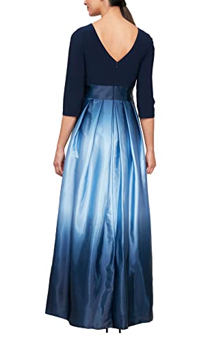 Image of S.L. Fashions Women's 3 /4 Sleeve Long Satin Mother of the Bride Dress with Pockets, Formal Party Gown