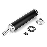 Auspuff Schalldämpfer, 20 mm (0,8 Zoll) Schalldämpfer-Schalldämpfer Modifizierte Teile für 2-Takt-Motorrad(Schwarz)