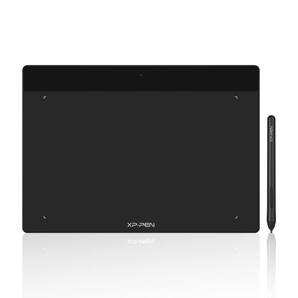 XP-Pen Deco Fun L Grafiktablett, 25,4 x 15,2 cm, mit passivem Eingabestift, 8192 Stufen und 60-Grad-Neigungen, kompatibel mit Mac Windows Chrome OS und Android, Schwarz