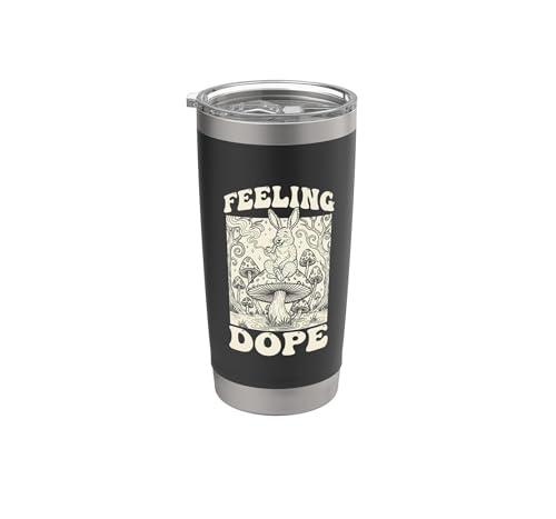 Feeling Dope Rabbit Smoking Mushroom Stoner Art Stainless Steel Insulated Tumbler