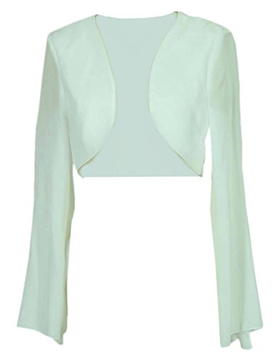 Juju Christine Womens Chiffon Bolero Jacket (A022 34โ50 Various Colours Sizes) - Off-White - 20