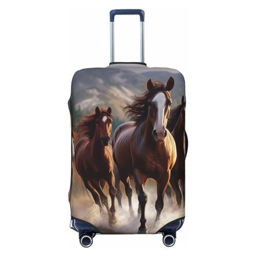 Horses Luggage Cover for Suitcase TSA Approved Elastic Suitcase Cover Anti-Scratch Travel Luggage Protector Cover Washable Trolley Case Cover Fit 18-32 Inch Luggage Medium