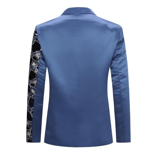 Boyland Men's Tux Dress Blazer Gold Sequins Floral Suit Party Dinner Prom Slim Fit Stylish Blazer Sport Coat