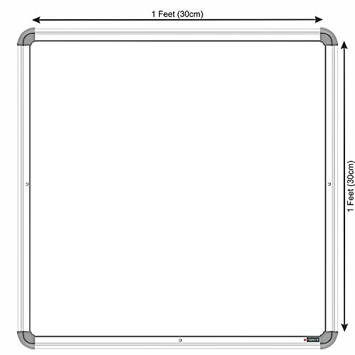 Image of Non-Magnetic 1X1 Feet Double Sided White Board & Chalkboard Both Side Writing Boards, One Side Whiteboard Marker & Back Side Chalkboard Surface - Set of 1 Piece