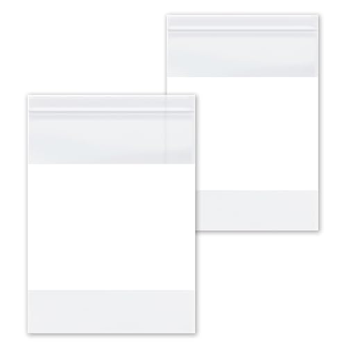 Plastic Bag, Resealable White Block Bags, Clear, 6 x 9 Inch, 4 Mil, 1000 Pack