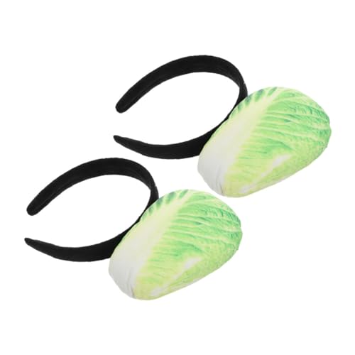 NIYANGLE 2 Diademas De Repollo Chino Bonitas Diademas De Fiesta Para Niñas Novedosas Para Halloween Tocado Espeluznante Sencillas Diademas Con Vegetales En 3D Para Niñas Diademas De