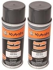 R&L Supply 2PK Genuine OEM Kubota Dark Gray Touch Up Spray Paint Enamel 70000-00210