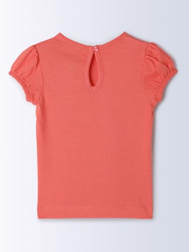 Image of Milou Girls 100% Cotton Short Sleeves Mango Placement Print Biowash T-Shirt | Soft & Breathable, Safe Dyes, Label-Free Comfort