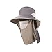 MotiveTech Fishing Hat Bucket Hats with Neck Flap Breathable Sun Protection Cap for Travel Climbing Cycling Camping Hiking, Dark Gray