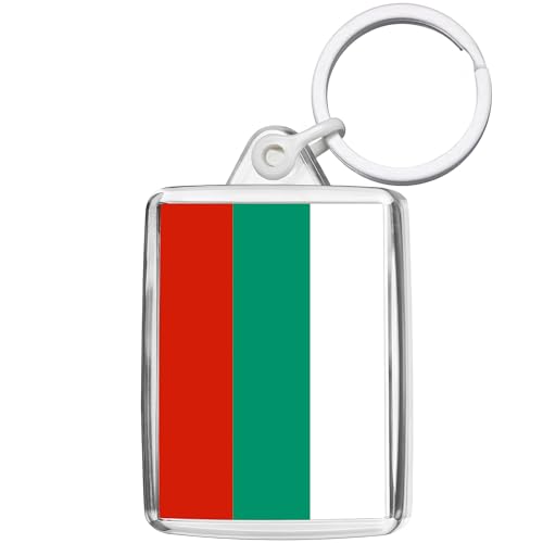Pixly® Porte-clés drapeau de la Bulgarie - Souvenir bulgare, claire, M