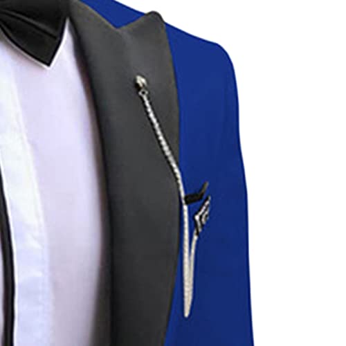 Men's Slim Fit 3 Piece Suit Set Peaked Lapel One Button Tuxedo Suits Solid Party Dinner Jacket Vest & Pants Sets3