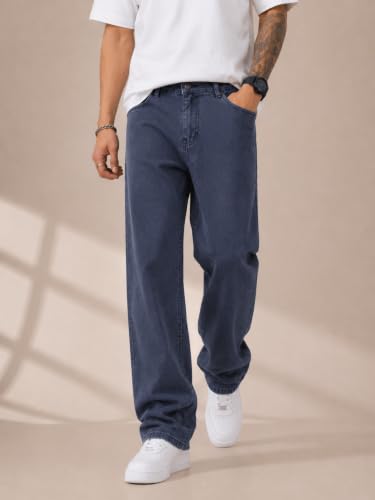 Image of Men's Comfortable Casual Denim Jeans || Straight Fit (Jean) for Men || Regular Fit Mid Rise Flat Front Full Length Jeans for Men| Modern & Fashionable for Casualwear