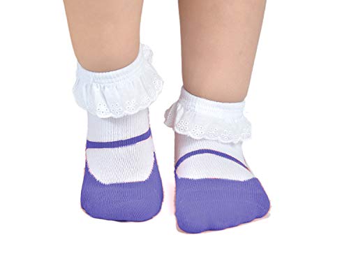 Epeius Baby Girls Seamless Non-Slip Socks Like Shoes Newborn Girls Anti Slip Booties Grip Lace Socks 0-6 Months (Set Of 6) #TOP6