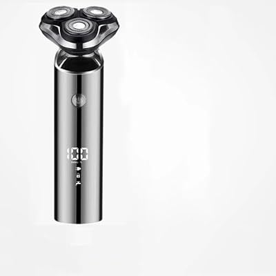 Portable Electric Shaver for Men, Rechargeable Rotary Razor with Floating 3-Blade, LED Display, USB Charging for Travel