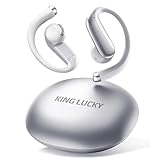 King Lucky 新モデル耳掛け式オープンイヤーイヤホン ワイヤレス Bluetooth 6.0 マルチポイント接続対応｜最大 45 時間再生・IPx5 防塵防水規格｜ランニング・スポーツ用イヤホン グレー