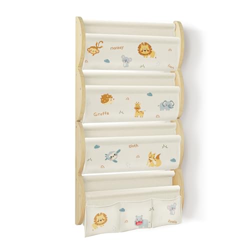 wooshwa Bibliothèque Enfant Etagere Rangement Livre Bibliotheque Enfant Murale Bois 81x43x8cm -...