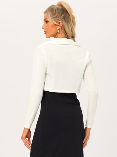 Image of Allegra K Long Sleeve Velvet Shrug Top for Women's Open Front Cocktail Party Cropped Bolero Cardigan