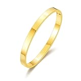 Philip Jones 18k Gold Plated Stainless Steel Polished Bangle (7 Inch)
