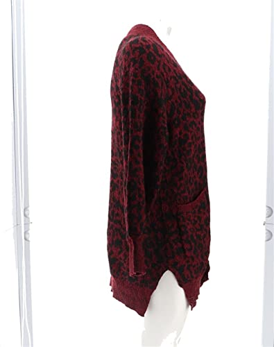 Belle Kim Gravel Intarsia Animal Cardigan Pockets A452136 #TOP6