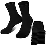 ASSUGO Socken Herren Schwarz 6 Paar , Hochelastischen Komfort Strümpfe Herren damensocken , Atmungsaktiv Weich herrensocken für Freizeit, Sport, Unisex 39-42 43-46, schwarz, 43-46