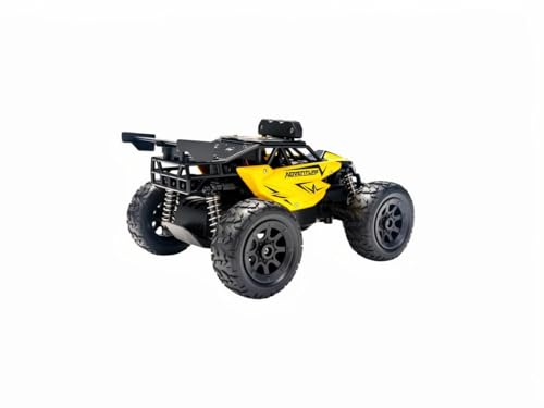 Image of RC Off-Road Buggy Car with Remote Controller, Yellow and Black, 4-Wheel Drive, All-Terrain Toy Vehicle