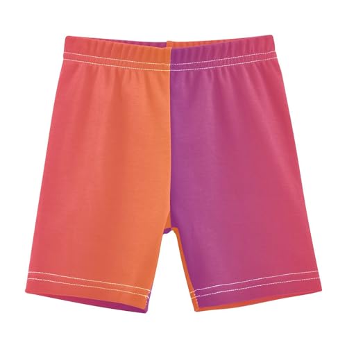 Caihoyu Big Girls Shorts Soft Cotton Bike Shorts Swimsuit for Vacation 5T Purple Orange Gradient