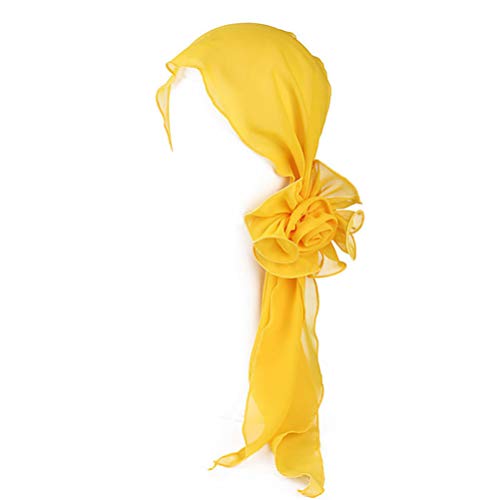 Anqeeso - Diadema de gasa para mujer, diseño de flores Amarillo amarillo F