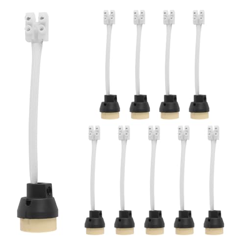 Laroal Confezione da 10 portalampada GU10 0,75 mm2 15 cm Filo 0-250 V 3 A Parti di Montaggio della Luce basi per lampade in Ceramica connettore Presa GU10