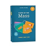 CATHOLIC FAMILY CRATE First Mass Guide Cards - 28 UV Coating Catholic Missal Book Teachings - 2.5" x 4" Religious Cards with 2″ Metal Ring - Color-Coordinated Catholic Gifts for Kids