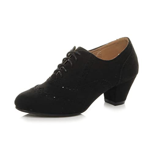 Ajvani Femmes Talon Moyen découper Lacets Richelieu Bottines Bottillons Pointure 4 37