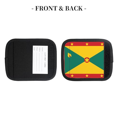 2 Pcs Luggage Handle Wraps, Flag of Grenada Print Grip Handle Cover/Travel Bag Identifier for Suitcase Accessories4