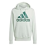adidas Men's Essentials Logo Hoodie, Linen Green, Medium