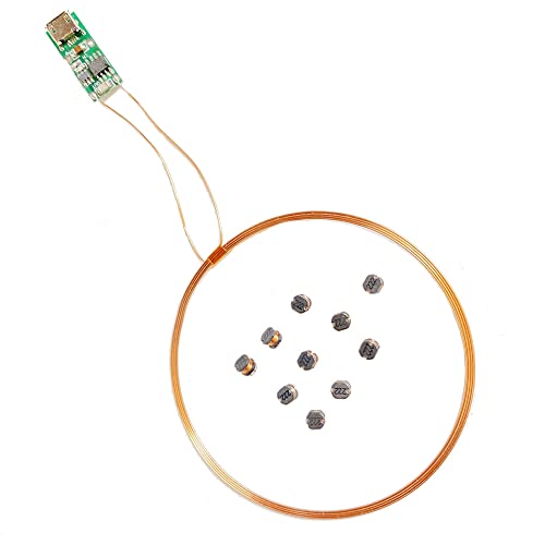 Image of Taidacent Micro USB 50mm Remote Wireless LEDs and Coil Inductive Induction Led Lamp Light Up Wireless Charger /Charging Kit for Model Decoration Magical Toys (10PCS 3MM Multi Color LEDs + Coil)