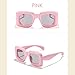 TOSGMLOUS Kids Cute Inflated Square Sunglasses for Boys Girls - Trendy Cool Y2K Glasses Retro Thick Frame Colorful Funny Shades UV400 (Pink)