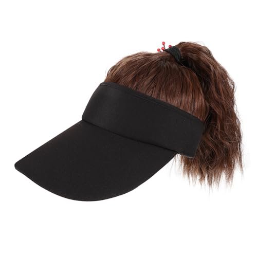 VANZACK Baseball Caps Wig Hat Fashionable and Versatile Suitable for Workout Daily Life Office Black