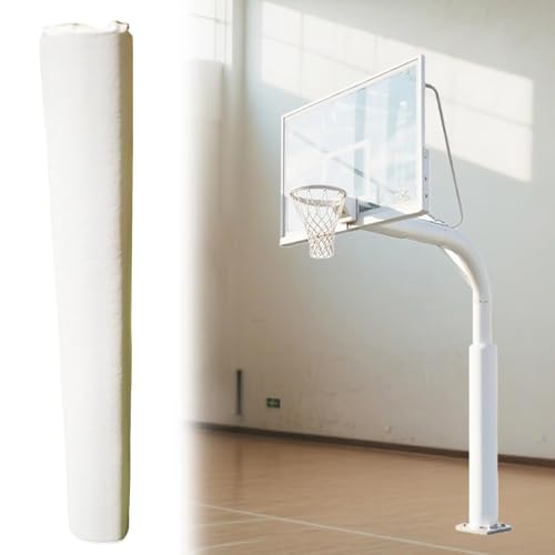 Almohadilla para Poste de Baloncesto Blanco PU Acolchado para Aro De Baloncesto, Resistente A La Intemperie Almohadillas De Pared para Gimnasio para Postes De Soporte De Plomería, 1,2m(Dia 6'')