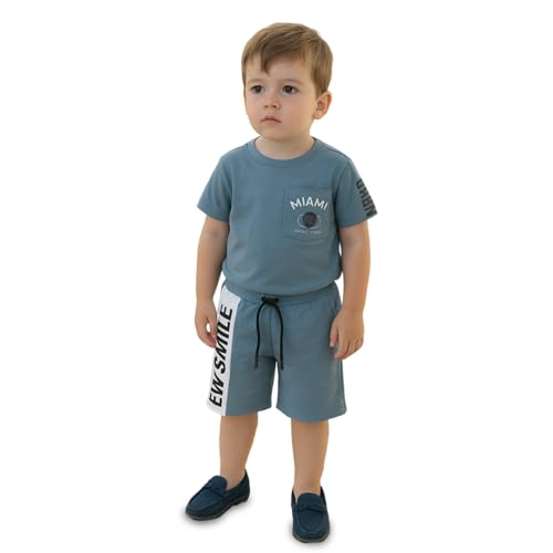Image of Kidbea Kids Cotton T-Shirt and Shorts Set | Soft Breathable Co-Ord Outfit for Boys | Trendy & Stylish Summer Wear | Boys Clothing Set