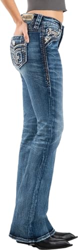 Rock Revival - Womens Mandell RP9520B202 Bootcut Jeans, Color Denim, Size: 302