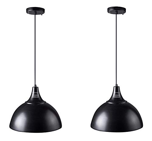 Image of GreyWings Modern Black & Gold Dome Hanging Pendant Light for Ceiling, Metal, Antique Decor, E-27 Holder, (Bulb not Included) Big Pack of 1