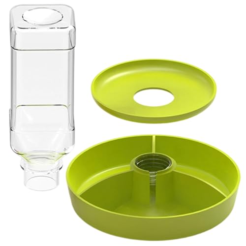 Dispensador automático de agua para herpetiles con botella de repuesto visible, alimentación escalonada para tortugas, lagartos, tortugas, comedero de agua multicapa para mascotas