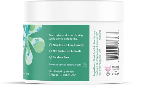 Asutra Mint Scent Bundle – 4 Fl Oz Peppermint & Rosemary Essential Oil Aromatherapy Spray - 16 Oz Muscle And Joint Relief Dead Sea Bath Salts – 16 Oz Purifying Peppermint Dead Sea Salt Body Scrub #TOP6