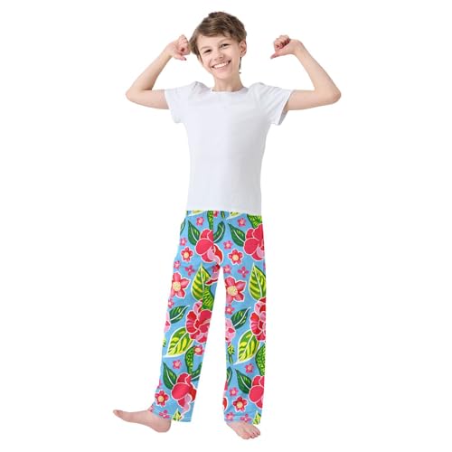 J JOYSAY Camellia Flower Leaves Pajamas Pants Soft Long Pajama Bottoms Lounge Sleep Pants Size S-XL3