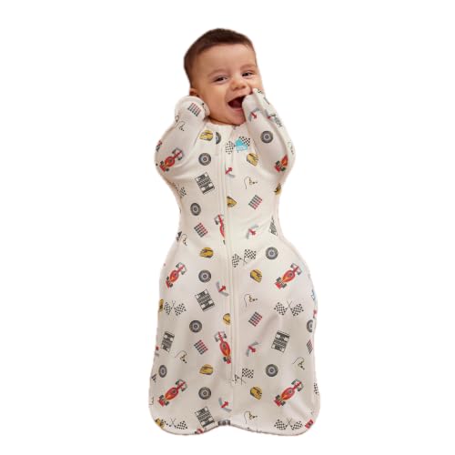 Image of Love to Dream Swaddle UP, Baby Sleep Sack, Self-Soothing Swaddles for Newborns, Improves Sleep, Secure Fit Helps Calm Startle Reflex, New Born Essentials for Baby, 1.0 TOG, 5-8.5 lbs, Dream Racer