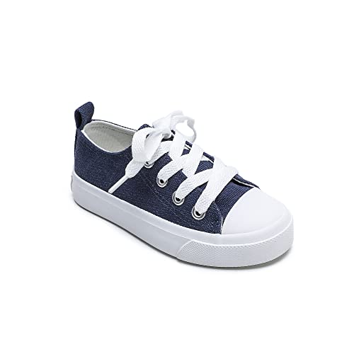 Kosisok Kids Walking Shoes Boys And Girls Low Top Denim Blue Slip On Sneakers #TOP2