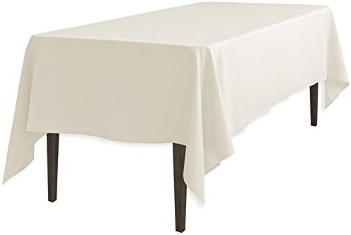 LinenTablecloth 60 x 126-Inch Rectangular Polyester Tablecloth Ivory