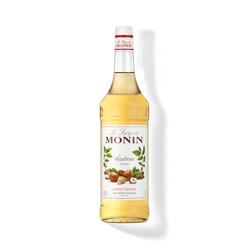 MONIN Haselnuss Sirup 1 l - Kaffeesirup mit natürlichen Aromen für Latte Cocktails & Desserts - Haselnusssirup aus Frankreich