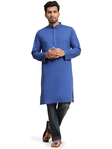 Image of SKAVIJ Mens Cotton Casual Wear Everyday Use Modern Kurta