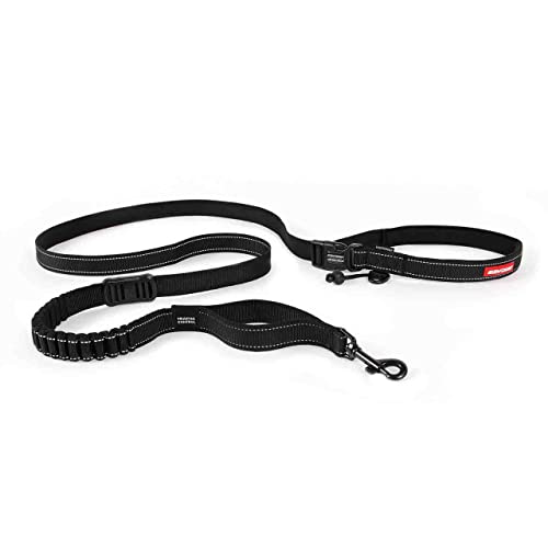 EzyDog Road Runner Hands Free Dog Leash – Waist Leash for Dog Walking, Jogging and Running with Zero Shock Bungee, Reflective Stitching, and Adjustable Waist (Black)