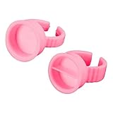 Glue Rings for Eyelash Extensions Makeup, Tattoo Glue Ring Holder, Microblading Tattoo Pigment Holder, 100 pack 2 Slot and 100 pack 1 Slot