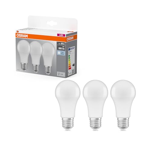 Osram - Lampadina a LED E27, 4000 K, 8,50 W, ricambio per lampadina da 60 W, colore: Bianco freddo opaco